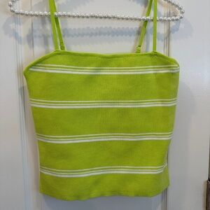 Juniors Say what? Lime & White XL Adjustable Cami